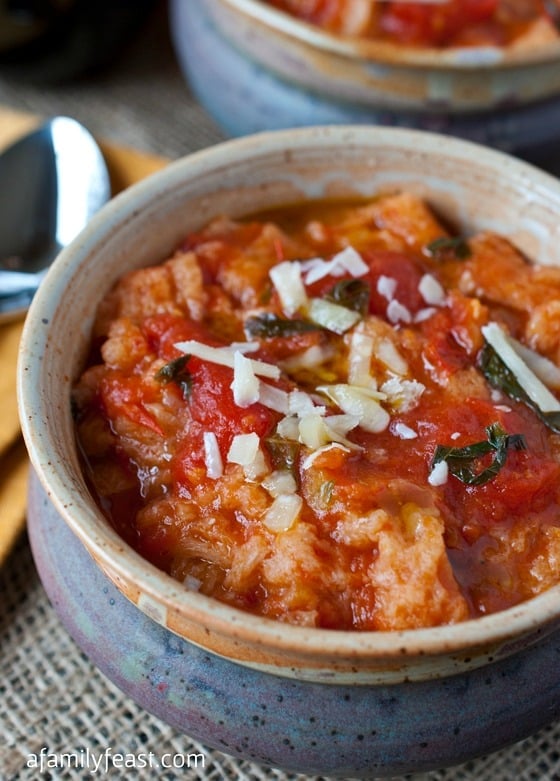 Pappa al Pomodoro (Bread and Tomato Soup) - A simple, Tuscan soup that is pure and delicious comfort food with fresh and fantastic tomato flavor!