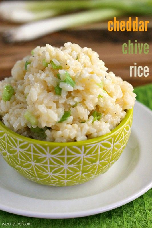 Cheddar Chive Rice - 30+ Remarkable Rice Recipes