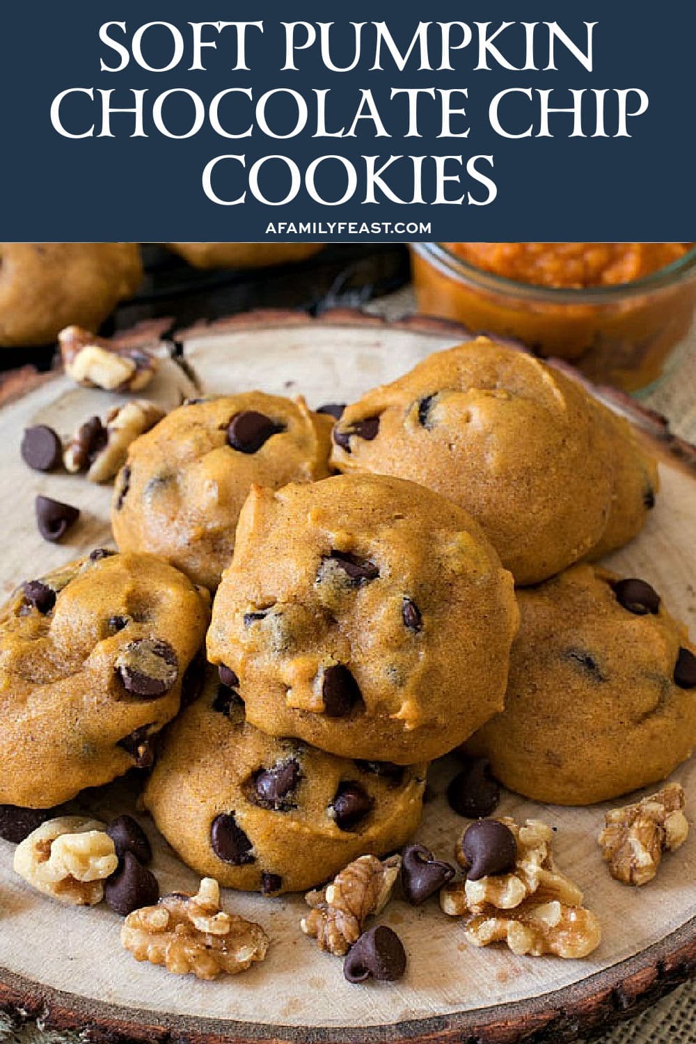 pumpkin cookies with spice cake mix and chocolate chips