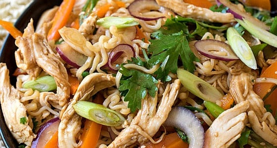 Asian Noodle Salad with Chicken - A Family Feast