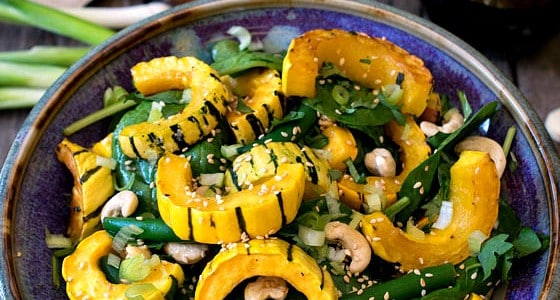 Asian Salad with Roasted Delicata Squash - A Family Feast