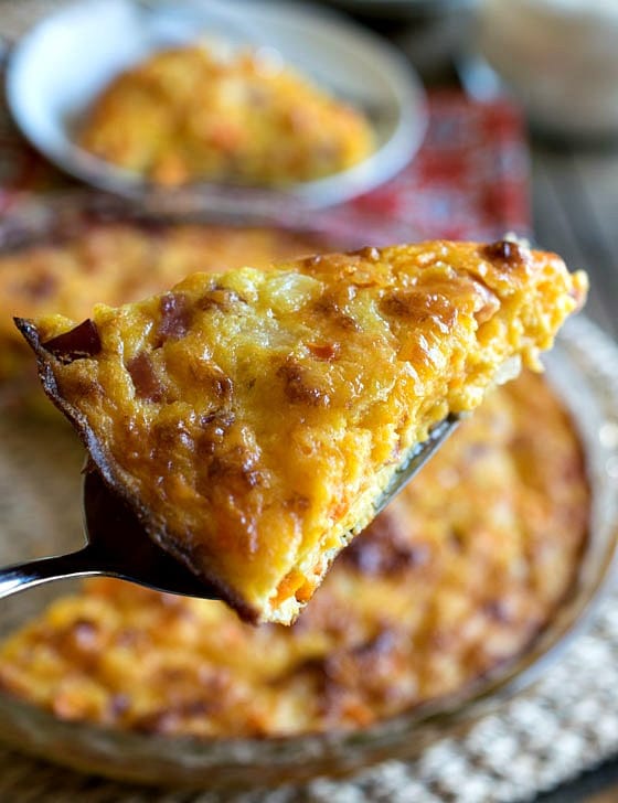 Crustless Ham and Cheddar Quiche - A Family Feast
