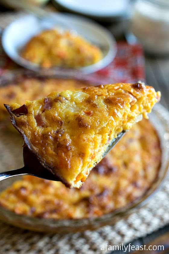 Crustless Ham and Cheddar Quiche - A Family Feast