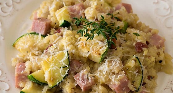 Zucchini, Ham and Rice Skillet - A Family Feast