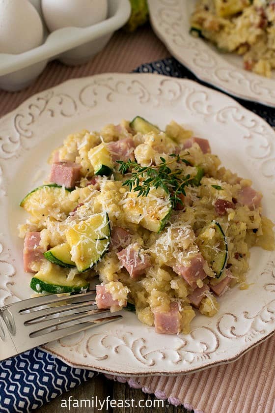 Zucchini, Ham and Rice Skillet - A Family Feast