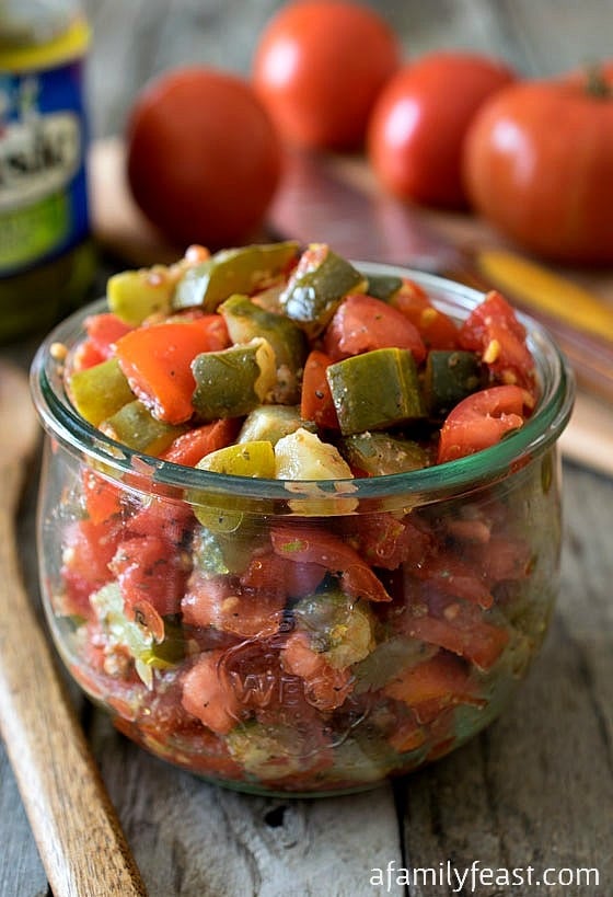 Tomato Pickle Mix - A classic recipe from the Boston's Italian North End neighborhood. This mix is delicious on Italian cold cut subs as well as other sandwiches!