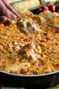 Southwestern Cheesy Corn Dip - A Family Feast