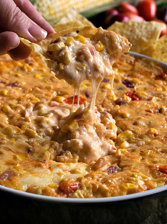 Southwestern Cheesy Corn Dip - A Family Feast