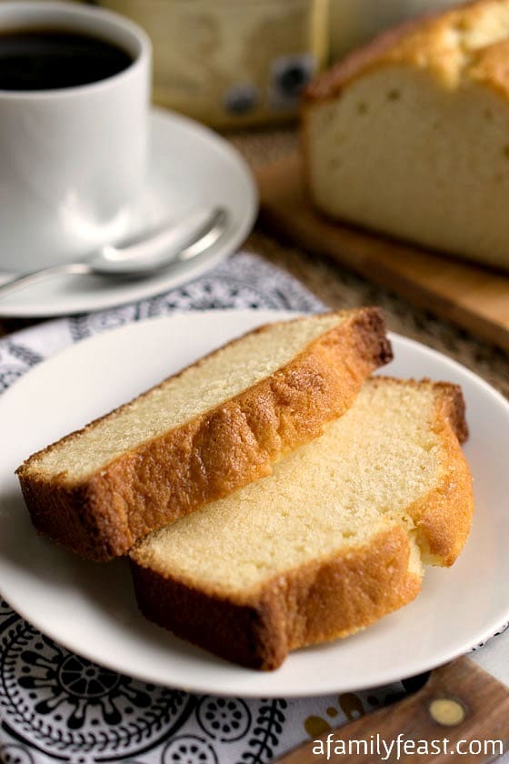 Condensed Milk Pound Cake - A lightly sweet and super moist cake that is perfect for breakfast or dessert! #MillstoneCoffee