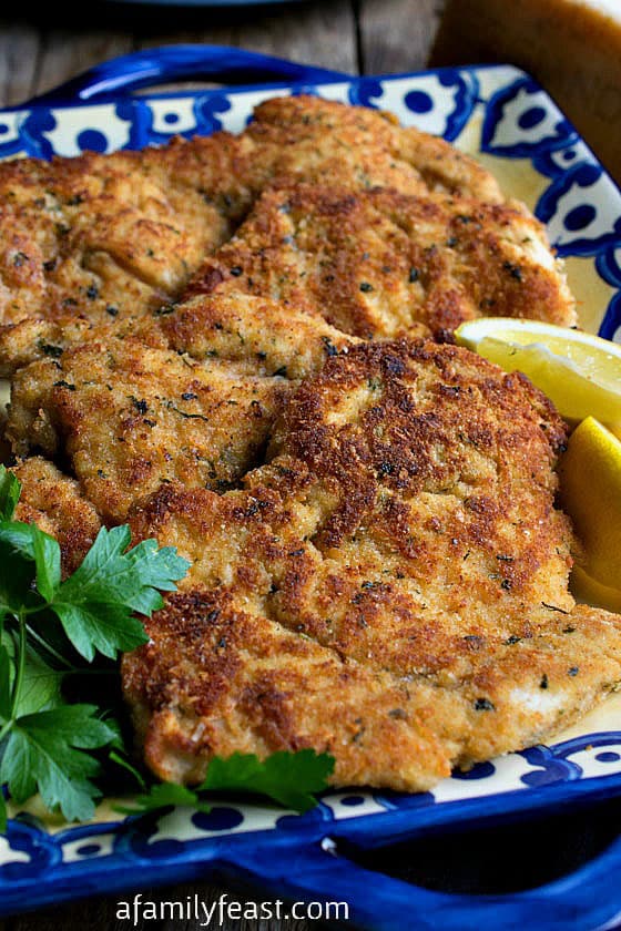 Parmesan Chicken Cutlets - A light Parmesan and breadcrumb coating for boneless, skinless chicken breast. This recipe is fantastic!