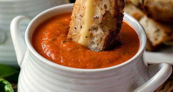 A classic, hearty Tomato Soup recipe that everyone should have in their recipe collection! Uses fresh or canned plum tomatoes. Super delicious!
