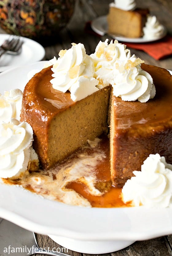 New England Pumpkin Caramel Pudding - An elegant and easy alternative to a traditional pumpkin pie!
