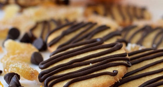 Orange and Ginger Cookies with Chocolate Drizzle - A Family Feast