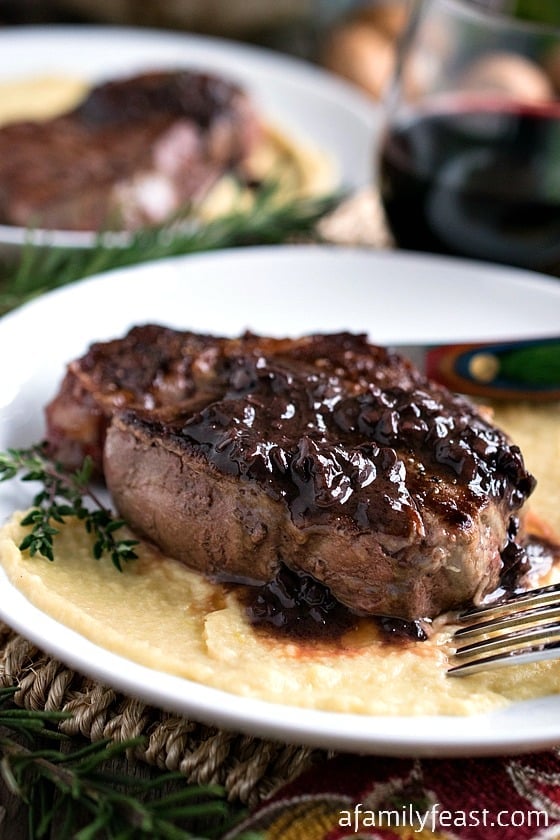 Filet Mignon with Mushroom Sauce - The perfect way to prepare filet mignon plus a fantastic mushroom sauce! A great option to serve at a special dinner!