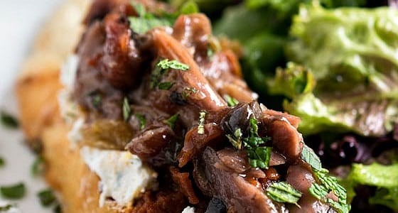 Lamb and Eggplant Crostini with Salad - A Family Feast