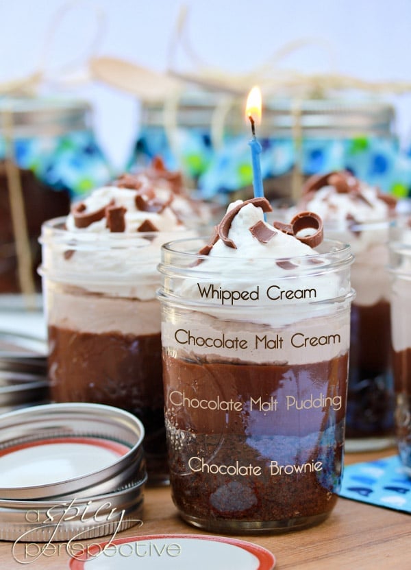 Chocolate Malt Brownie Parfaits in A Jar - 30+ Recipes for Malted Milk Lovers