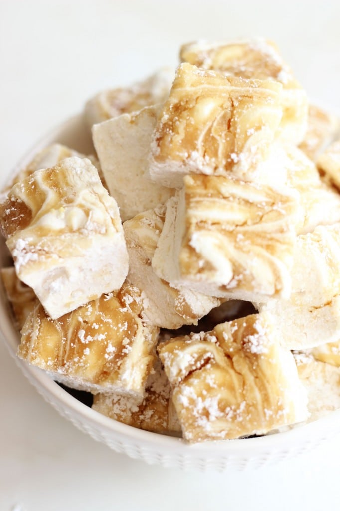 Homemade Marshmallows with Malted Caramel Swirl - 30+ Recipes for Malted Milk Lovers