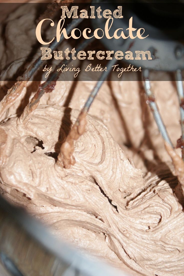 Malted Chocolate Buttercream Frosting - Living Better Together - 30+ Recipes for Malted Milk Lovers