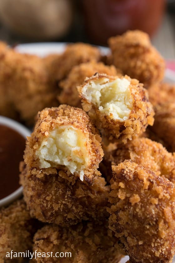 Homemade Tater Tots - Addictively delicious, extra crunchy potato snacks. So easy and so delicious, you'll never want to buy the supermarket version again!