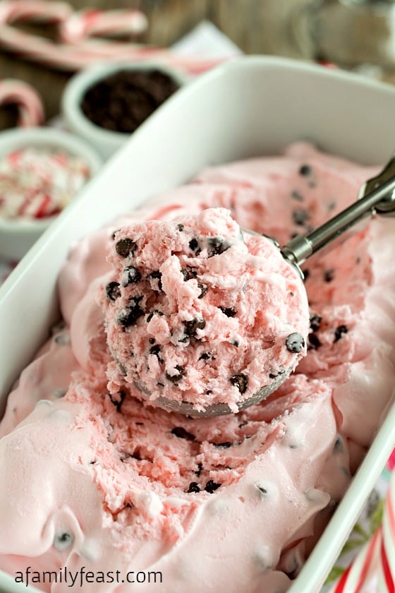 No-Churn Peppermint Chip Ice Cream - It's so easy to make rich, creamy delicious ice cream without an ice cream maker!