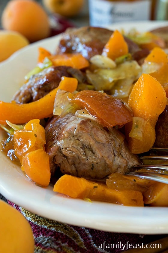 Pork Tenderloin Tips with Apricot Sauce - A fantastic restaurant-quality dinner can be on the table in 30 minutes! 
