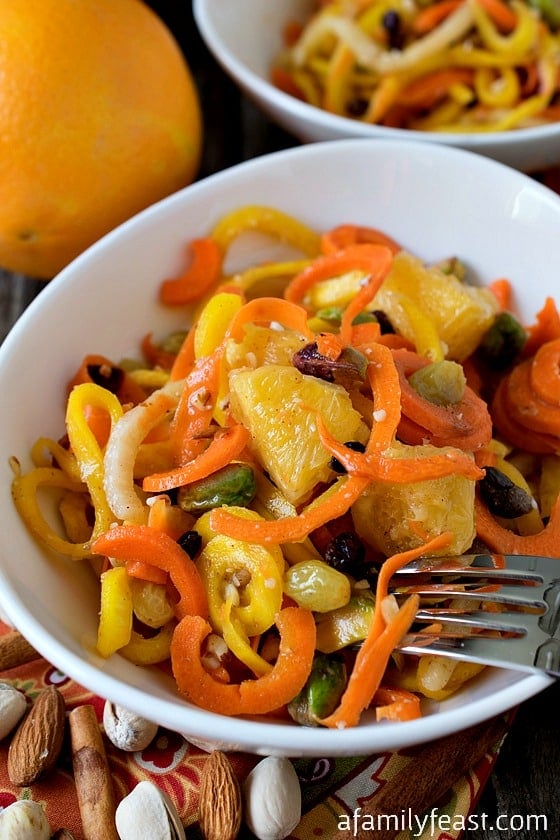 Marinated Spiced Carrot Salad - A delicious and unique way to enjoy winter vegetables...marinated in a spicy citrus dressing. Fantastic!