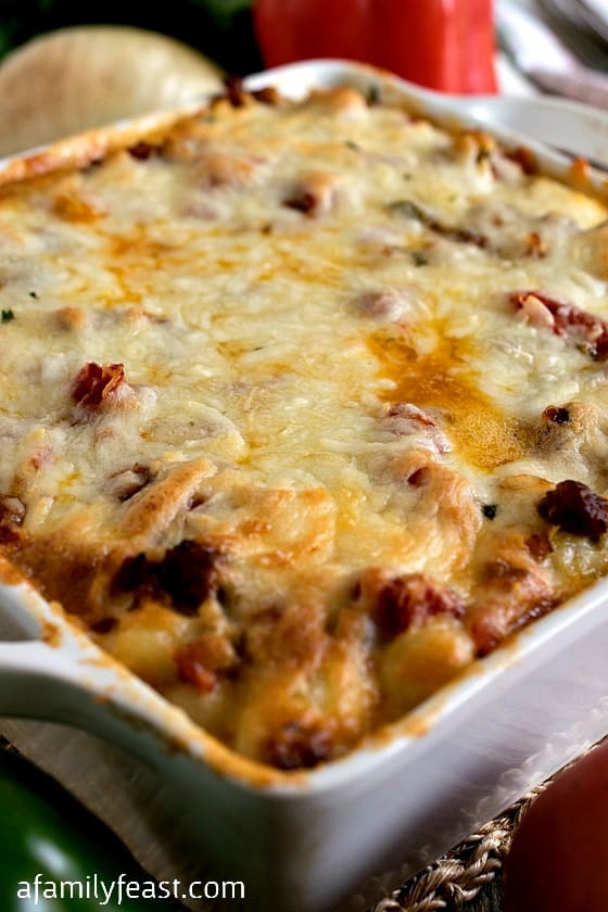 Baked Gnocchi with Italian Sausage - Italian comfort food at its best! Perfect for a weeknight dinner or a special meal!