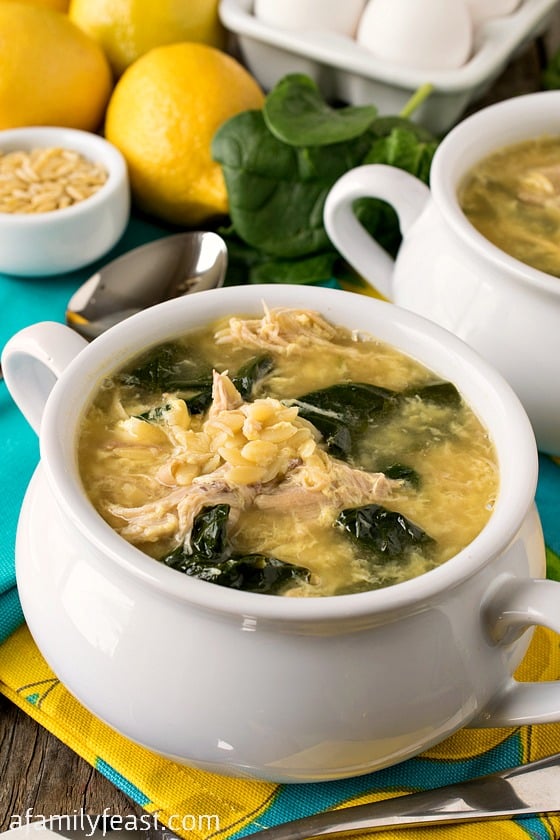 Greek Lemon Chicken Soup with Orzo - A Family Feast