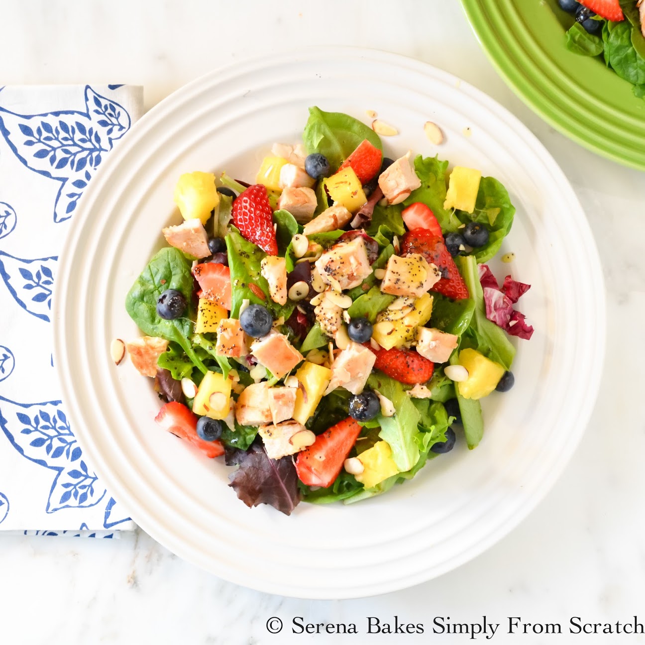 This Chicken Fruit Salad from Serena Bakes Simply From Scratch is just one of over 20 delicious chicken salad recipes on A Family Feast