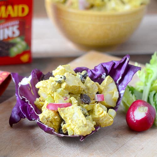 This Curried Chicken Salad from Feed Your Soul is just one of over 20 delicious chicken salad recipes on A Family Feast
