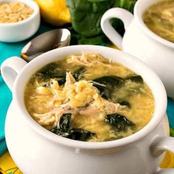 Greek Lemon Chicken Soup with Orzo