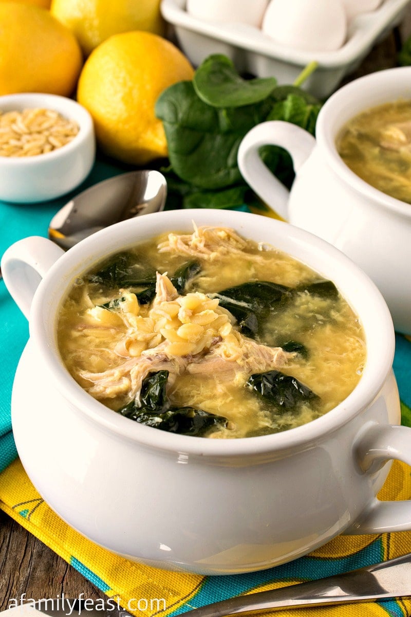 Greek Lemon Chicken Soup with Orzo