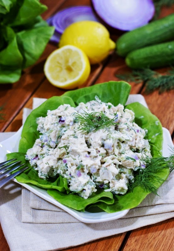 This Tzatziki Chicken Salad from The Kitchen is my Playground is just one of over 20 delicious chicken salad recipes on A Family Feast