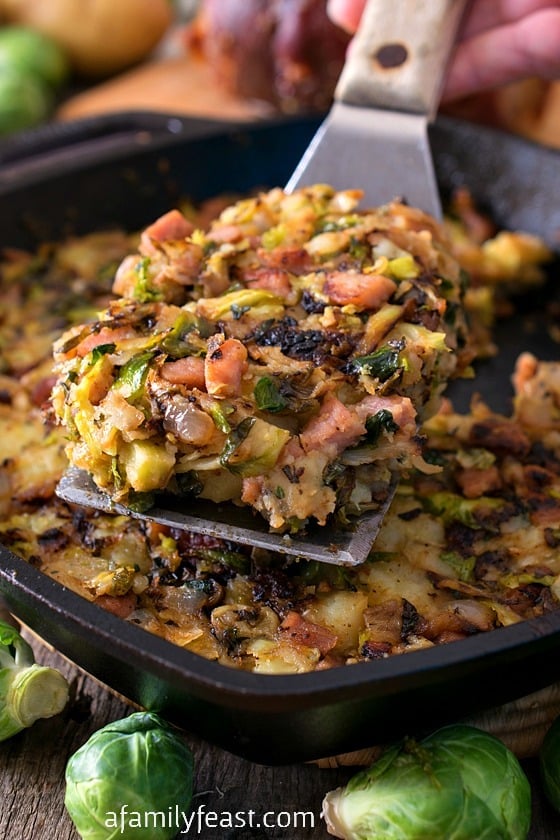 Bubble and Squeak with Ham - A delicious version of the traditional English dish. A great way to cook with leftovers from a holiday meal!