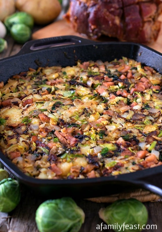 Bubble and Squeak with Ham - A delicious version of the traditional English dish. A great way to cook with leftovers from a holiday meal!