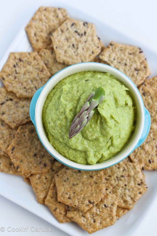 Asparagus Hummus - One of over 30 Amazing Asparagus Recipes to give you cooking inspiration this Spring! See the collection on A Family Feast