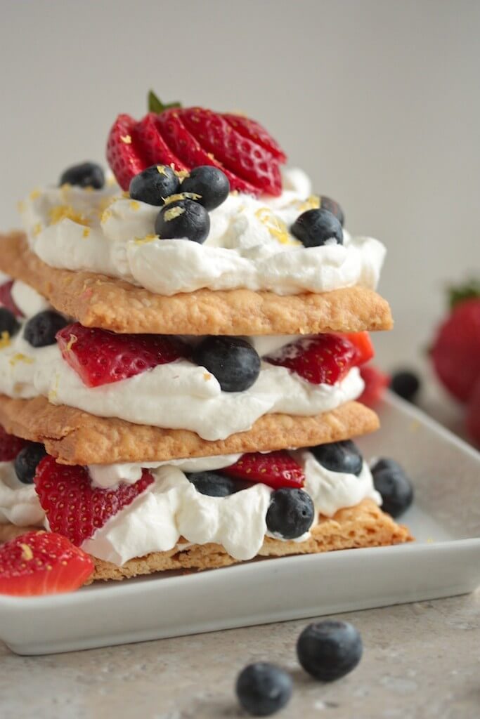 Lemon Berry Napoleans - One of over 25 patriotic holiday recipes to help you celebrate Memorial Day, 4th of July, Flag Day, or any day!