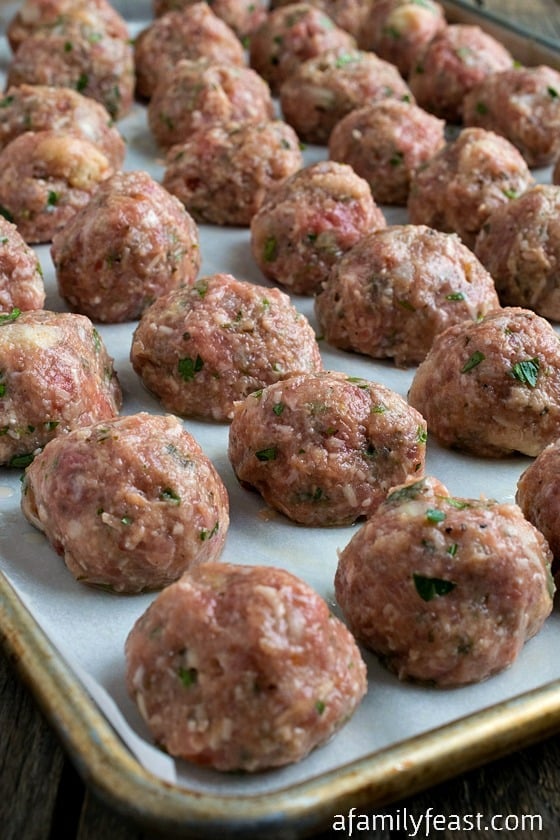 Easy Freezer Meatballs - A versatile and flavorful meatball recipe. Make a big batch, then store in the freezer and thaw as needed. Perfect for busy days when you don't have a lot of time to cook! #TeamRyan