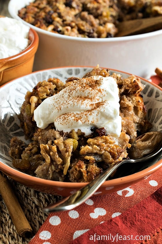 Mexican Bread Pudding - A simple, warm and delicious dessert to complete any Mexican inspired meal. Perfection in a bowl!