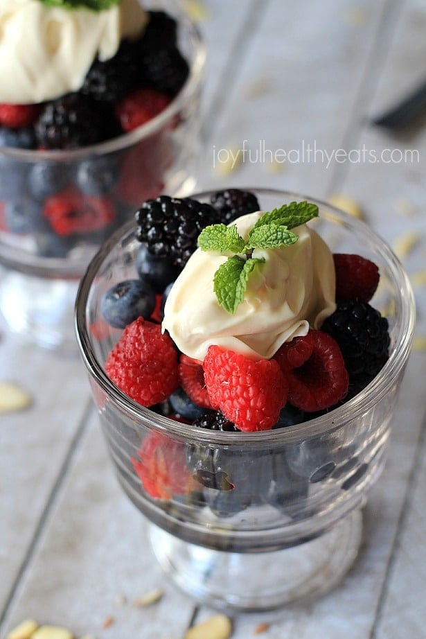 Mixed Berries with Honey Maple Mascarpone - One of over 25 patriotic holiday recipes to help you celebrate Memorial Day, 4th of July, Flag Day, or any day!