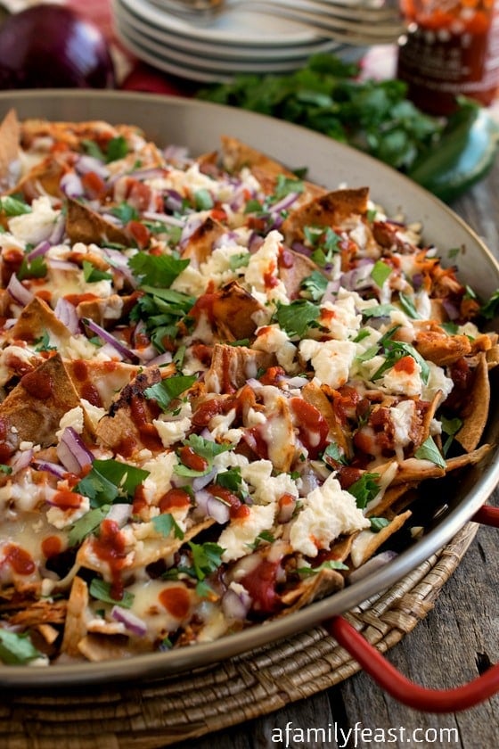 Pulled Chicken Chilaquiles - A fantastic dish made with corn tortillas, pulled chicken, and melted cheese. Perfect for Cinco de Mayo!