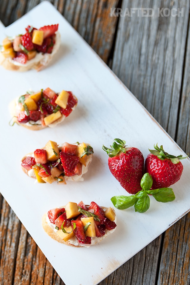 Strawberry and Whipped Feta Bruschetta - One of over 30 beautiful brunch recipes for Mother's Day, or any special occasion! The collection includes main dishes, appetizers, drinks, and desserts. | A Family Feast