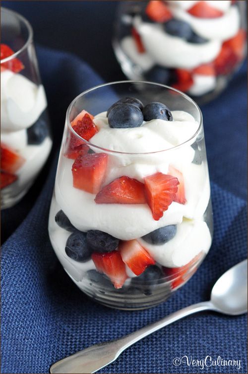 Red White and Blue Cheesecake Mousse - One of over 25 patriotic holiday recipes to help you celebrate Memorial Day, 4th of July, Flag Day, or any day!
