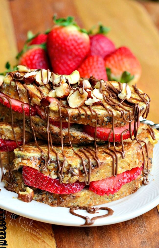 Fruit Filled Hazelnut French Toast - One of over 30 beautiful brunch recipes for Mother's Day, or any special occasion! The collection includes main dishes, appetizers, drinks, and desserts. | A Family Feast