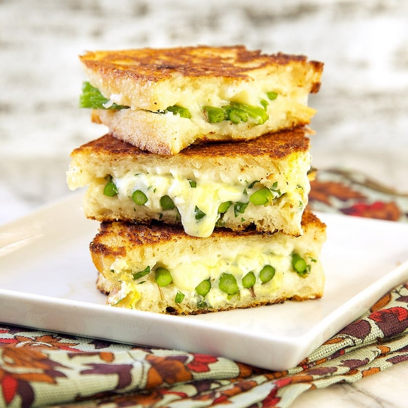 Roasted Asparagus Grilled Cheese Sandwich - One of over 30 Amazing Asparagus Recipes to give you cooking inspiration this Spring! See the collection on A Family Feast