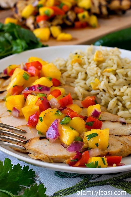 Grilled Marinated Chicken with Tropical Salsa - A Family Feast