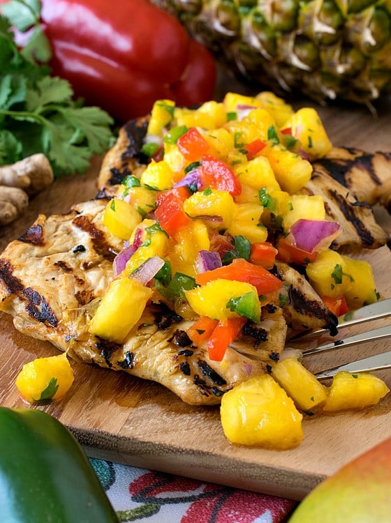Grilled Marinated Chicken with Tropical Salsa - A Family Feast
