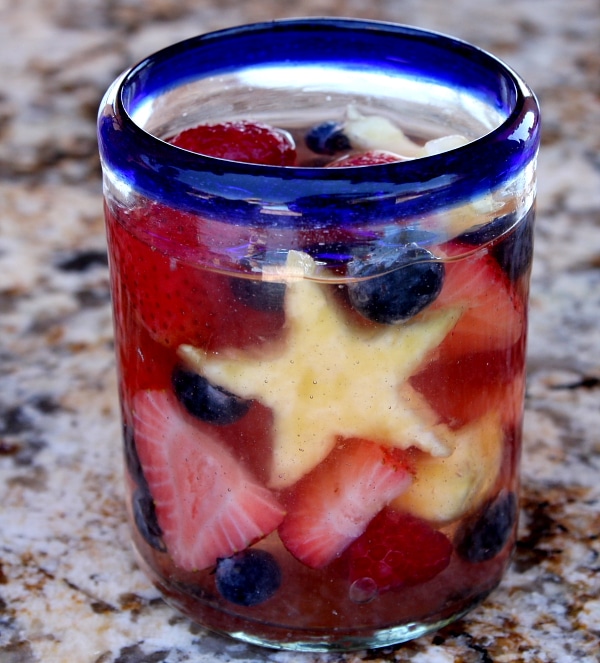 Red White & Blue Sangria - 25+ Patriotic Holiday Recipes - A Family Feast