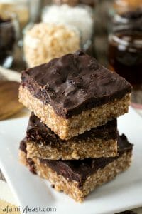 Loaded Chocolate Covered Rice Krispie Bars - A Family Feast