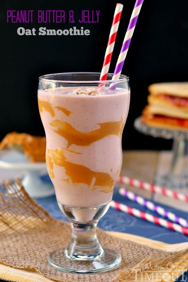 Peanut Butter Jelly Smoothie - One of over 20 delicious peanut butter and jelly recipes for Peanut Butter Jelly Time on A Family Feast